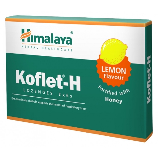 Himalaya Koflet-H cu aroma de lamaie - 12 pastile de supt
