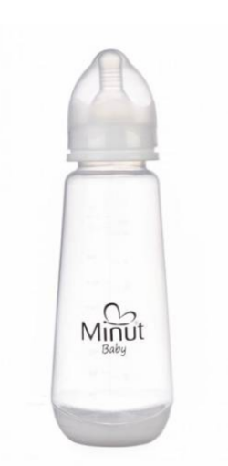 Minut Baby Biberon cu tetina din silicon +3 luni - 250ml (TR101-02)