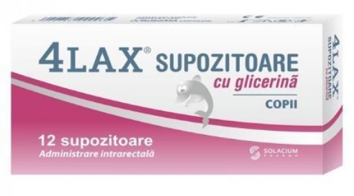 Poza cu 4Lax supozitoare cu glicerina pentru copii 1400mg - 12 bucati