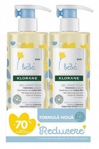 Klorane Bebe gel spumant pentru par si corp - 500ml (1+1 la 70% reducere)