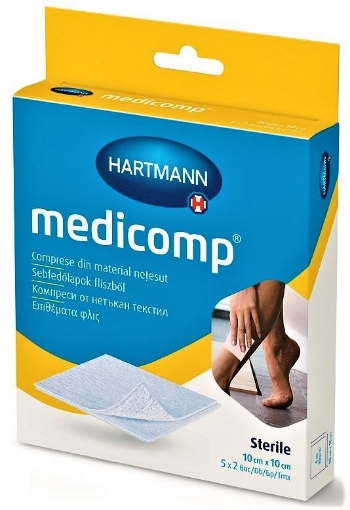 Poza cu Hartmann Medicomp comprese sterile din material netesut 10cm/10cm - 5 bucati