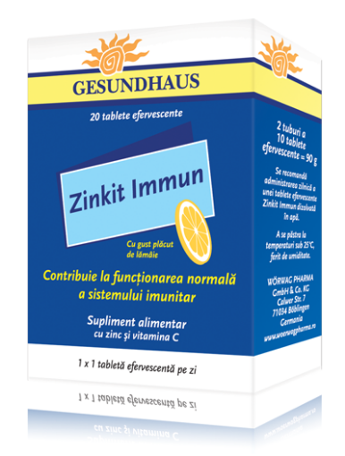 Poza cu  Zinkit Immun 10mg - 20 comprimate efervescente Worwag