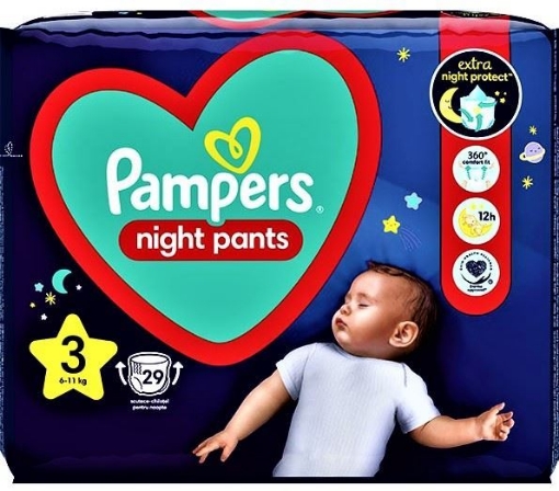 Pampers 3 (6-11kg) Night Pants - 29 bucati