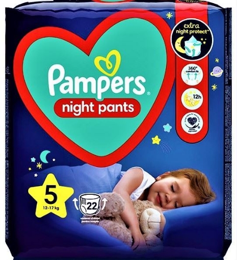 Pampers 5 (12-17kg) Night Pants - 22 bucati