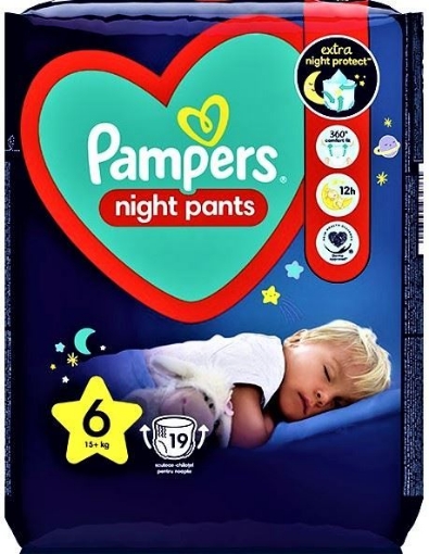 Pampers 6 (15+kg) Night Pants - 19 bucati