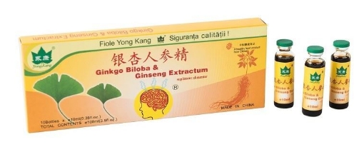 China Ginkgo biloba si panax ginseng - 10 fiole buvabile