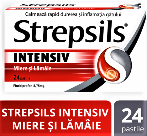 Poza cu Strepsils Intensiv miere si lamaie - 24 pastile
