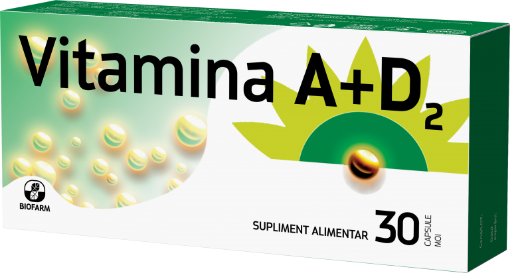 Poza cu Vitamina A+D2 2500UI/550UI - 30 capsule moi Biofarm