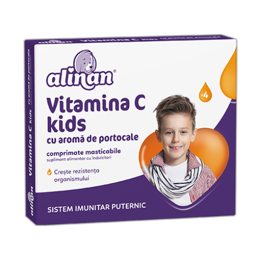 Poza cu Alinan Kids vitamina C cu aroma de portocale - 20 comprimate masticabile Fiterman Pharma