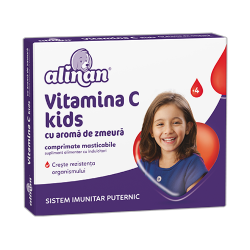 Poza cu alinan kids vitamina c zmeura x 20 comprimate masticabile