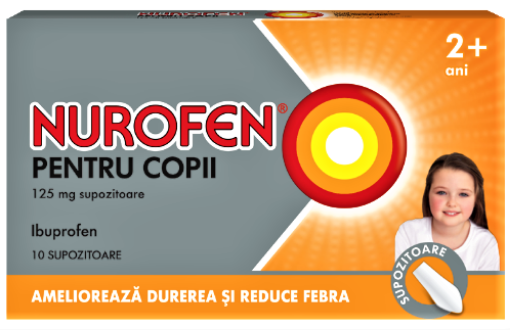 Nurofen supozitoare pentru copii 125mg - 10 supozitoare