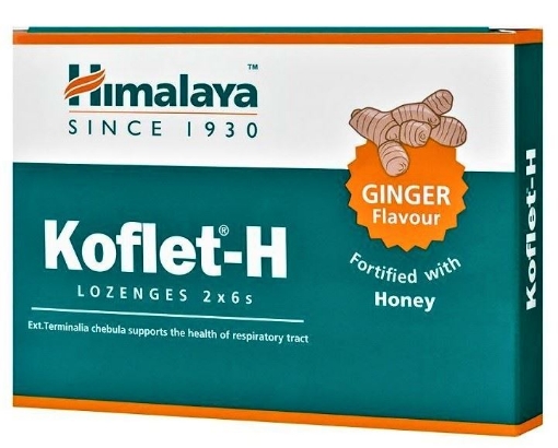 Himalaya Koflet-H cu ghimbir - 12 pastile de supt