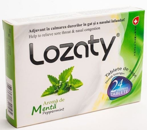 Poza cu Lozaty cu aroma de menta - 24 tablete de supt Sprint Pharma