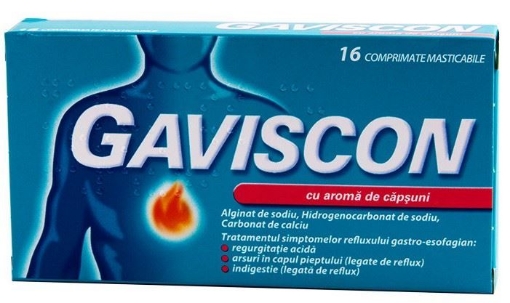 Poza cu Gaviscon cu aroma de capsuni - 16 comprimate masticabile