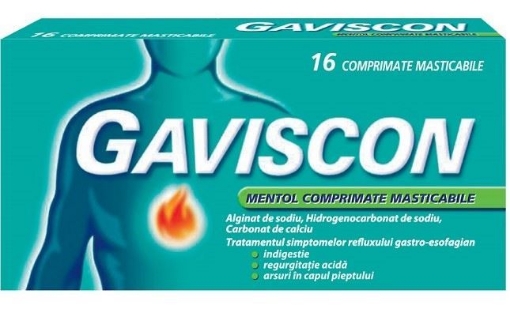 Poza cu Gaviscon cu aroma de mentol - 16 comprimate masticabile