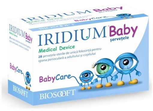 Iridium Baby Servetele oculare - 28 bucati Biosooft