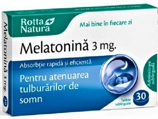 Poza cu Rotta Natura Melatonina 3mg - 30 tablete sublinguale