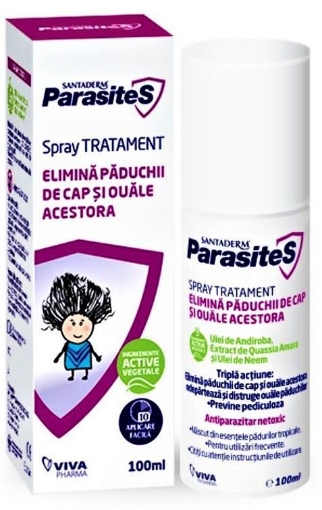 SantaDerm ParasiteS Spray tratament pentru paduchi - 100ml Vitalia K