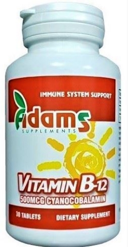 Poza cu Adams Vitamina B12 500mcg - 30 comprimate