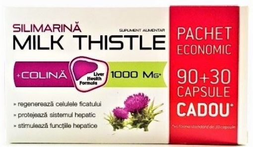 Poza cu Zdrovit Silimarina milk thistle + colina - 90 capsule (pachet promo +30 capsule)