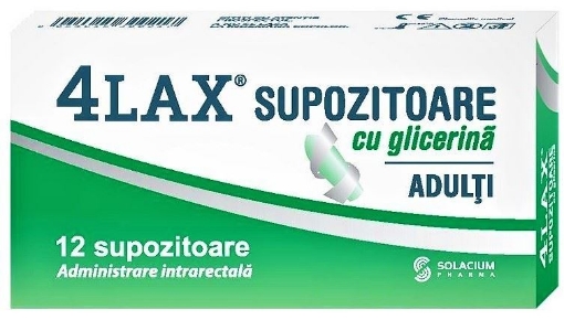 4Lax supozitoare cu glicerina pentru adulti 2100mg - 12 bucati