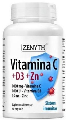 zenyth vitamina c+d3+zn ctx60 cps