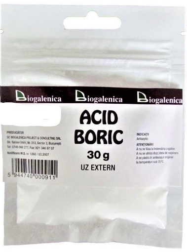 Poza cu Biogalenica Acid boric - 30 grame