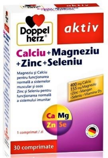 Poza cu Doppelherz Aktiv Calciu + magneziu + zinc + seleniu - 30 comprimate