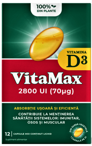 Poza cu Vitamax Vitamina D3 - 12 capsule moi