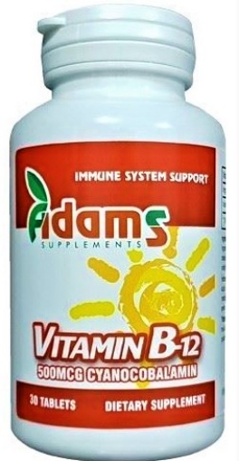 Poza cu Adams Vision Vitamina B12 500mcg - 90 Tablete