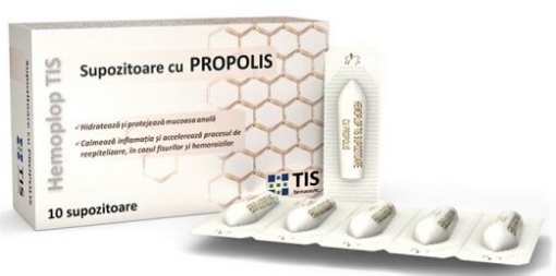 Tis Hemoplop TIS supozitoare cu propolis - 10 supozitoare Tis Farmaceutic