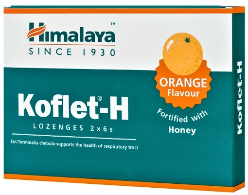 Himalaya Koflet-H cu aroma de portocale - 12 pastile de supt