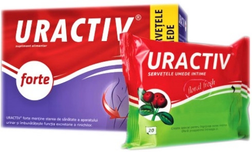Poza cu Uractiv Forte - 10 capsule + servetele umede (pachet promo) Terapia