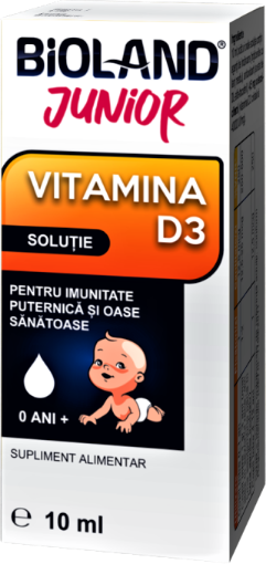 Poza cu Bioland Junior Vitamina D3 solutie - 10ml Biofarm