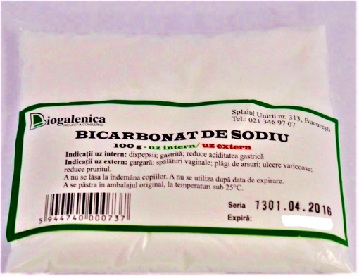 Poza cu Biogalenica Bicarbonat de sodiu - 100 grame