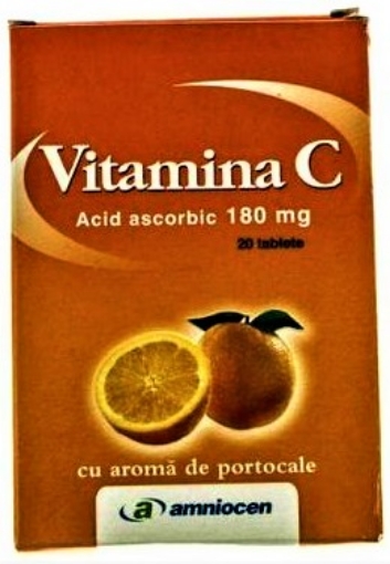 Poza cu Amniocen Vitamina C 180mg  portocale - 20 tablete de supt