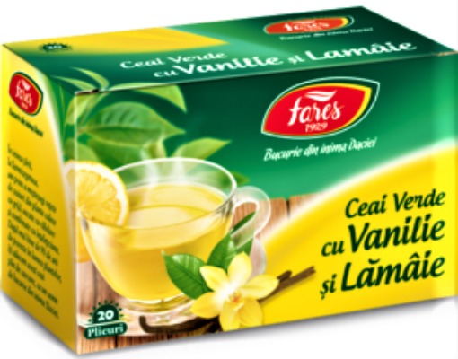 Poza cu Fares ceai verde cu lamaie si vanilie - 20 plicuri