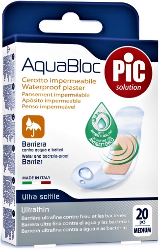 Poza cu Plasturi rezistenti la apa Aquabloc 25mm/72mm cu solutie antibacteriana - 10 bucati Pic Solution