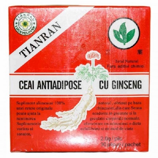 Poza cu Ceai antiadipos rosu cu ginseng - 30 plicuri China 