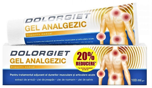 Poza cu Zdrovit Dolorgiet gel analgezic - 100ml (promo 20% reducere - vs forma standard de 50ml)