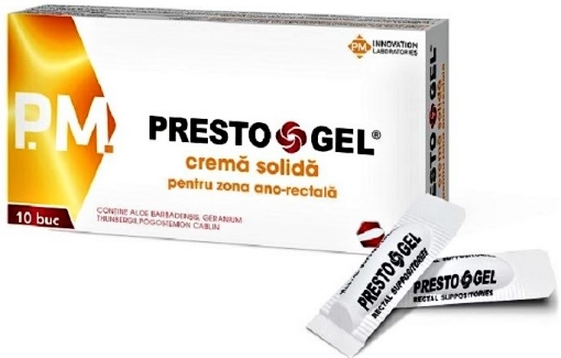 PrestoGel crema solida - 10 supozitoare Dan Pharma