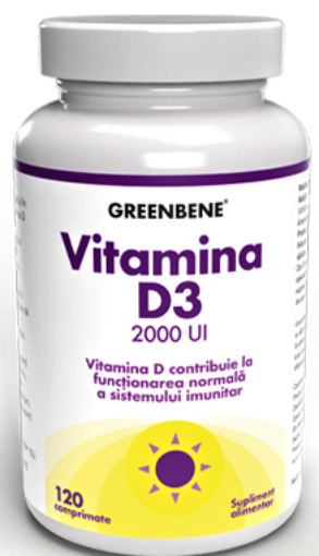 Poza cu Greenbene Vitamina D3 2000UI - 120 comprimate