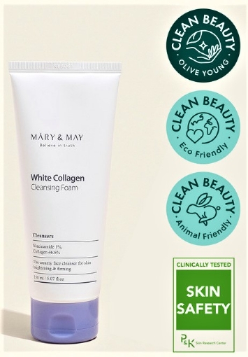 Poza cu mary and may white collagen cleansing foam 150ml