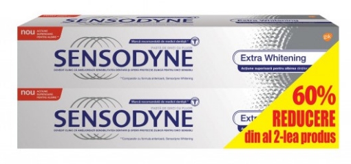 Sensodyne pasta de dinti Extra Whitening - 100ml duo pack ( -60% reducere la al doilea produs)