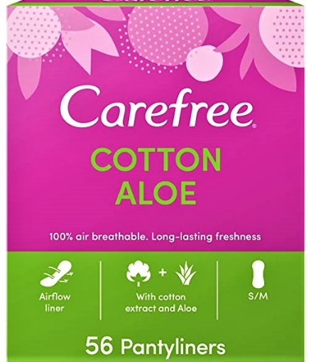 Poza cu Carefree Cotton Aloe pantyliners - 56 bucati