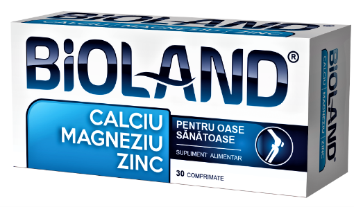 Poza cu Bioland Calciu + Magneziu + Zinc - 30 comprimate Biofarm
