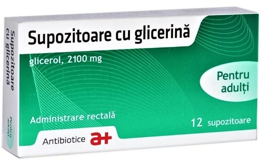 Supozitoare cu glicerina pentru adulti 2100mg - 12 supozitoare Antibiotice Iasi