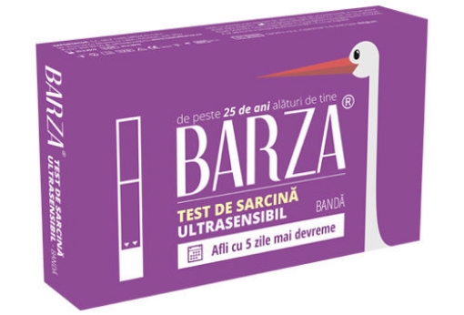 Test de sarcina Barza ultrasensibil banda - 1 test (pachet promo cu 1 test de sarcina Barza banda)