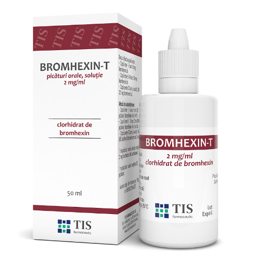 Poza cu Bromhexin-T 2mg/ml picaturi orale - 50ml Tis Farmaceutic