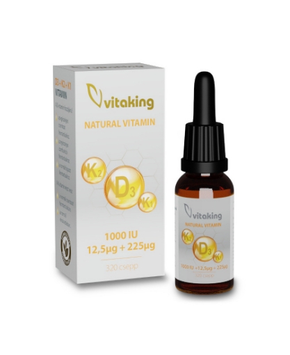 Vitaking Picaturi cu Vitaminele K1+K2+D3 2000UI - 10ml